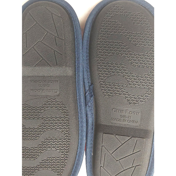 Club Room Men's Navy Blue Faire Isles Indoor/Outdoor Slippers Size Small 6-7 - Picture 13 of 16